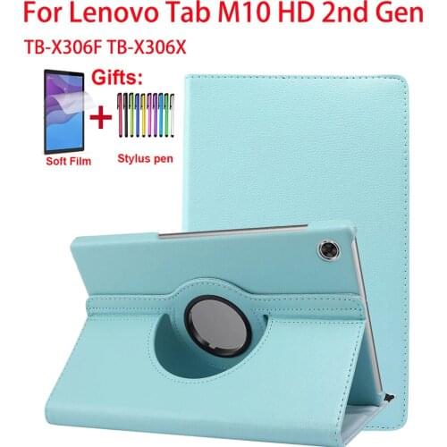 360 Rotating Case For Lenovo Tab M10 HD 2nd Gen TB-X306F TB-X306X 10 inch Cover For Lenovo Tab M10 2nd Gen 10.1" Funda