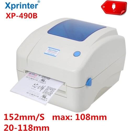 Xprinter-490B Waybill Product Barcode QR Code Logistics Shipping Sticker 30-108mm USB Bluetooth Thermal Label Printer