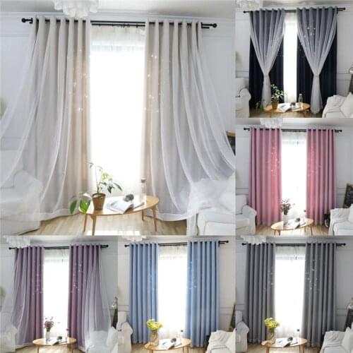 Kids Bedroom Blackout Curtains Fashion Jarl Home Creative Hollow Star Window Fashion Kitchen Curtain Drapes for Living Room Pink