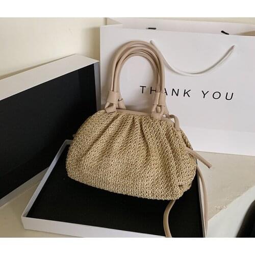 FANTASY 2020 New Special Design Straw Weave Cloud Bag For Women 3 Color Handbag Fashion Shoulder Crossbody Bag On Beach Vacation