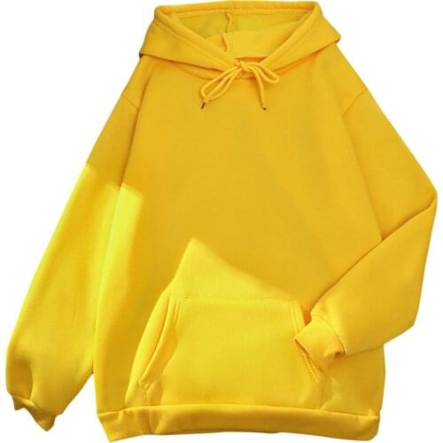 Women Casual Solid Tops Long Sleeve Hoodie Winter Loose Hooded Sweatshirts With Pockets Pullover Brief Sudaderas Para Mujer