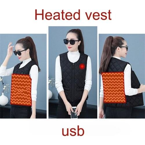 Winter Infrad Battery Jacket USB Thermal Electric Heated Vest Women Heated Jacket Camping Hiking Clothing Tactical Vest Adult