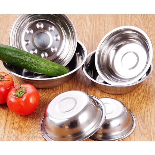 1pcs Bowls Stainless Steel Baby Feeding Bowl Food Snacks Bowl Salad Mixing Bowl Kitchen Cooking Tools Food Rice Fruit Tableware