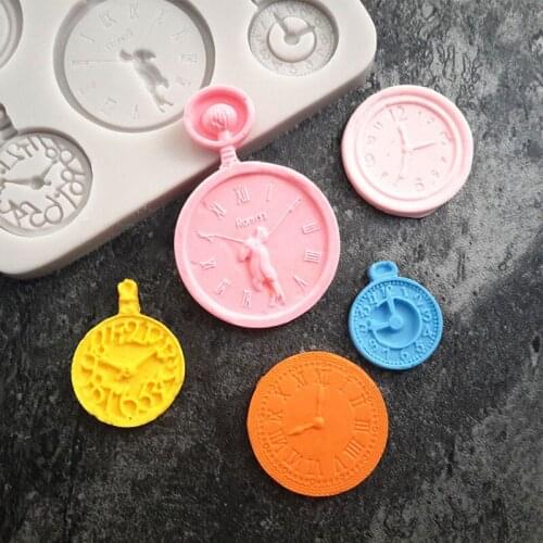 SYLPHY 1pcs Retro Clock Border Cake Silicone Mold DIY Fondant Cake Decorating Tools Cupcake Chocolate Moulds