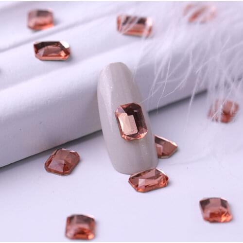 10 pieces Nail Rhinestone Rectangle Flat Back Crystal Shiny 3D Rhinestone Gemstone Manicure Nail Art Decoration charms jewelry