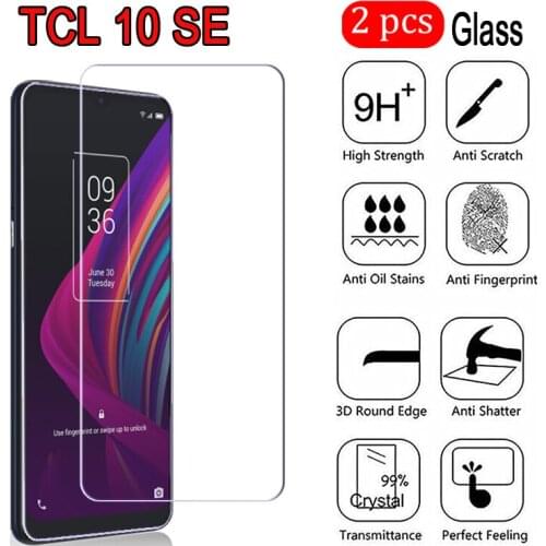 2-1Pcs Galss For TCL 10 SE Phone Protector Cover For TCL Screen T766H T766J T766U Galss 9H 2.5D Proof Protective Film 6.52 Inch