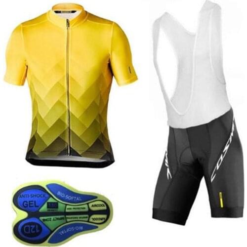 2019 Bike Team MAVIC Cycling Sets Yellow Maillot Ropa Ciclismo Bicycle Jersey Summer Cycling Clothing Outdoor Jersey Men 12D