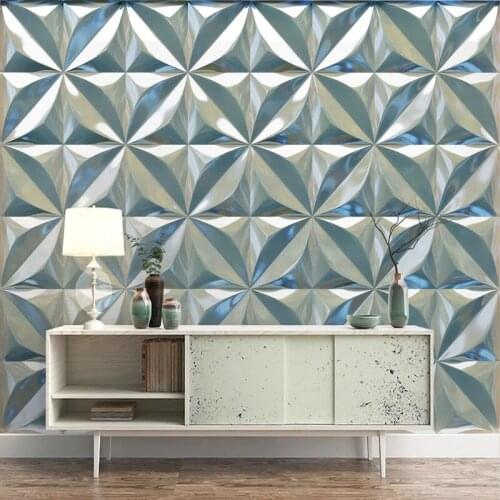 3D Papel De Parede Custom Blue Rhombus Stitching 3D European Soft Bag Wall Cloth Wallpaper Mural Living Room Bedroom Wall Decor