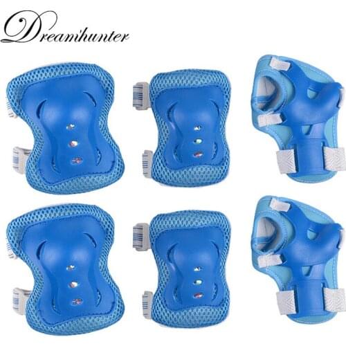 6pcs/Set Kids Sports Safety Set Knee Pads Elbow Pad Wrist Guard Support For Scooter Cycling Roller Skating Skiing Protectoive