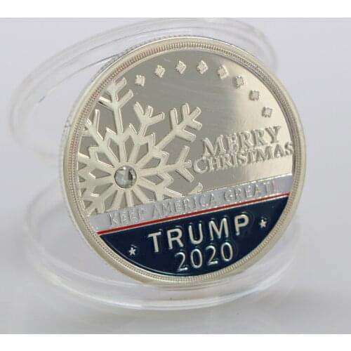 America 45th President Donald Trump Silver Plated Diamond Commemorative Coin Keep America Great Souvenir Gifts