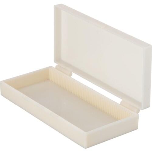 AmScope Microscope Slide Plastic Box Holding 50 Piece Slides PS50-PBC
