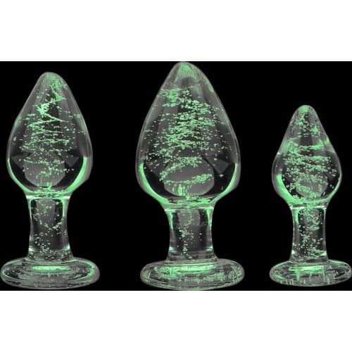 Anal Plug Anal Dilators Sex Anal Beads Luminous Glass Butt Plug Sex Toys for Couples Sex Shop Adults Products