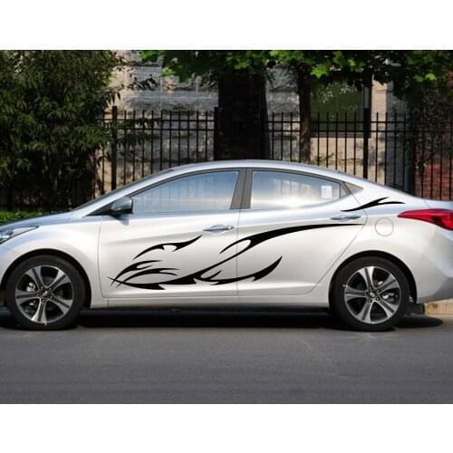 Car Decal Motor Stripe flames 86'' for Rav4 Elantra Vinyl Graphics Side Door Decor stickers ZC546