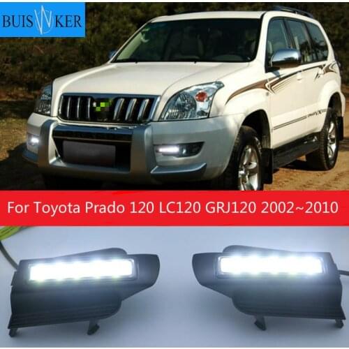 Car Led Drl for Toyota Prado 120 LC120 GRJ120 2002~2010 Daytime Running Light Front Bumper Driving Fog Lamp Daylight Headlight