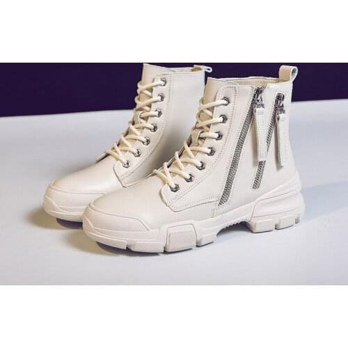 Ankle Boots Ladies Shoes 2020 new Women Double Zipper boots Womens Lace Up Slip Women Boots Outdoor Round Head Boots U15-08