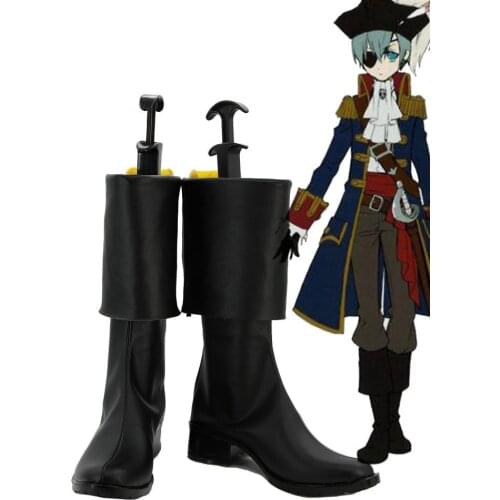 Black Butler 2 Kuroshitsuji Pirate Ciel Cosplay Shoes Boots Custom Made