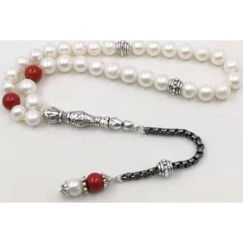 Pearls Rosary 33 Muslim Natural pearl Tasbih February 23 gift pearl bracelet Women Misbaha love gift Islamic jwelry for women