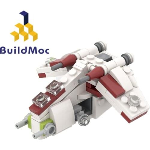 Buildmoc Movie Star Plan Fighter Micro Republic Gunship 100PCS MOC Model Building Blocks Toys for Children DIY Toy Kids Gifts