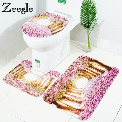 Zeegle Colorful Bathroom Mat Non-slip Carpet For Bathroom Bath Rugs Absorbent Bathroom Floor Mat Toilet Rug Shower Room Mats