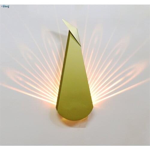 Decorative Peacock LED Wall Lamps Modern LED Iron Bedroom Aisle Restaurant Wall Sconce Lights Home Deco Staircase Luminaires