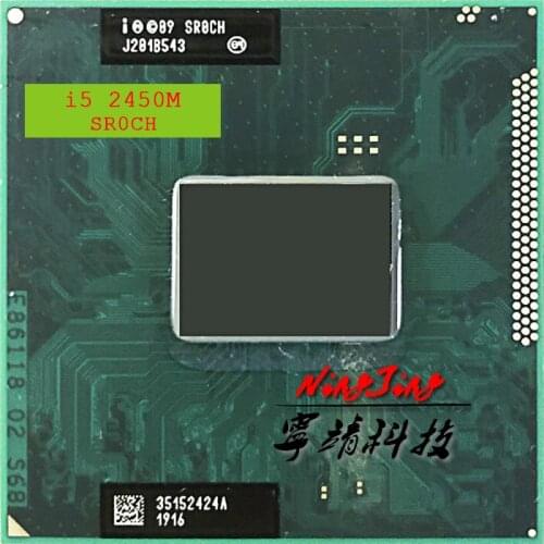 Intel Core i5-2450M i5 2450M SR0CH 2.5 GHz Dual-Core Quad-Thread CPU Processor 3M 35W Socket G2 / rPGA988B