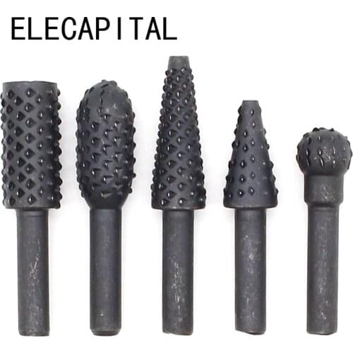 5pcs hss Power Tools Woodworking rasp chisel shaped rotating embossed grinding head power tool engraving pattern cutter milling