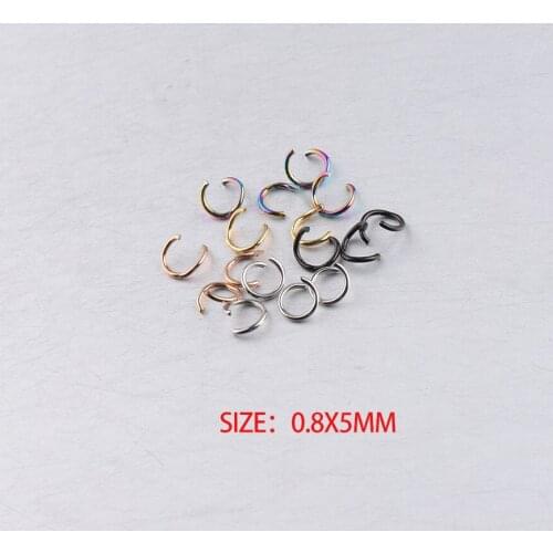 Fnixtar Stainless Steel Open Jump Ring Components DIY Jewelry Making Supplies Opening Rings 0.8*5mm 1000pcs/lot