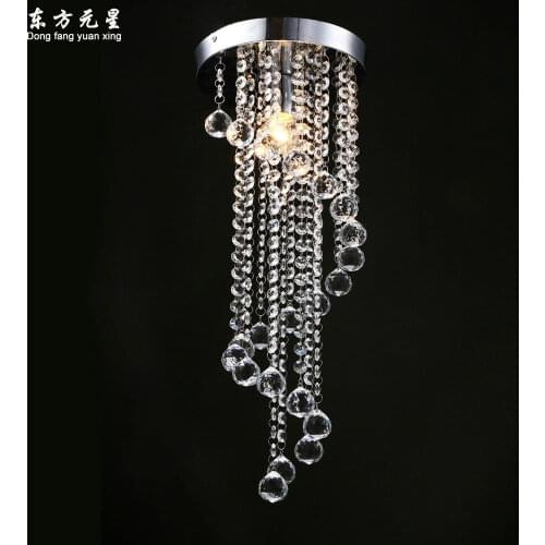 Crystal chandelier lamp hallway small light entrance spiral stairs lighting decoration