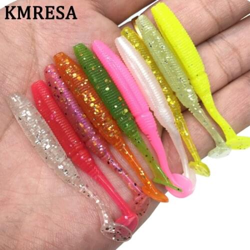 KMRESA 15PCS 5cm/1g Pesca Artificial Soft Bait Japan Shad Worm Swimbaits Jig Head Fly Fishing Silicon Rubber Fish Fish