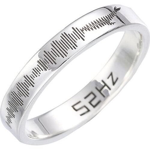 52 HZ Whale Sonic Ring Simple Whale Echo Sea Animal Beach Jewelry Band for Men and Women