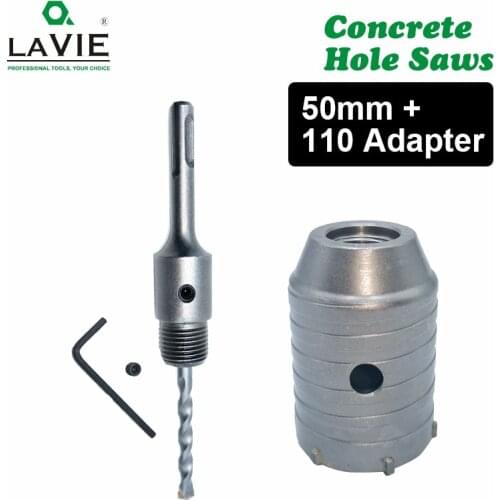 LA VIE 1 set SDS PLUS 50mm Concrete Hole Saw Electric Hollow Core Drill Bit Shank 110mm Cement Stone Wall Air Conditioner Alloy