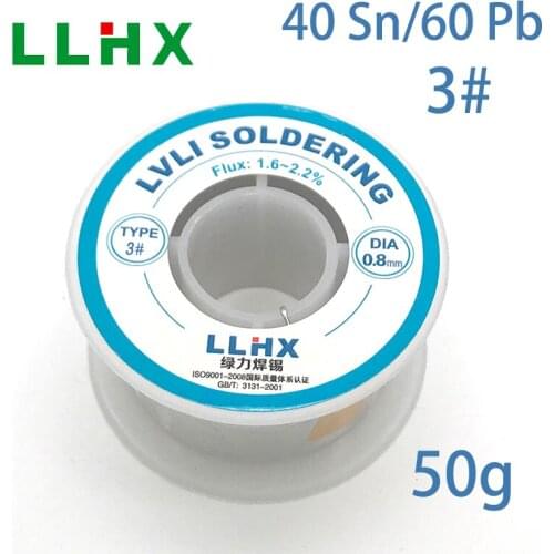 LLHX Solder Wire 50g 3# 40% Tin For Soldering 0.6/0.8/1.0/1.2/1.5/2.0/2.3mm Welding Wire Flux-core Solder Rosin Core Soldering