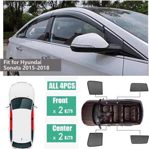 Side Windows Magnetic Sun Shade UV Protection Ray Blocking Mesh Visor Fit For Hyundai Sonata 2015-2018