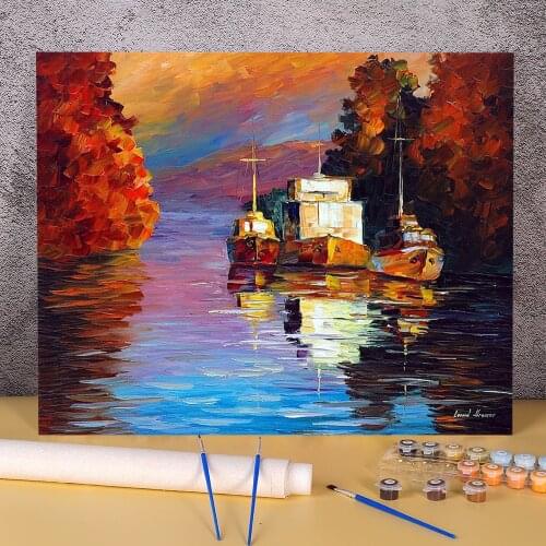 Evening Sun DIY Paint By Numbers Set Oil Paints 50*70 Paiting By Numbers Wall Paintings For Children Handicraft Handiwork