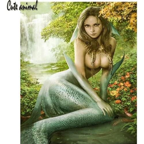 New Diamond embroidery Mermaid full drill square round Diamond painting stitch cross Diamond mosaic stickers home decor gift