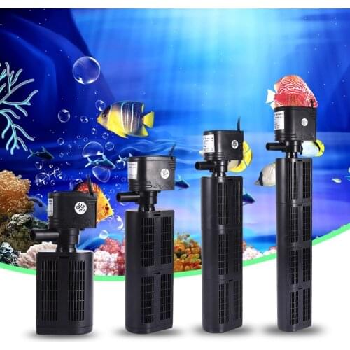 New 3 in 1 FishTank Aquarium Filter Oxygen Pump 12W/18W/25W/35W Water Quality Purifier Tool Fish Tank Filter EU Plug 4 Types