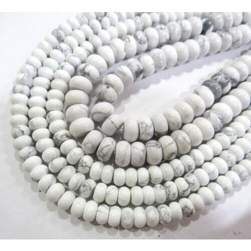Wholesale Natural stone white turquoises Rondelle Beads 4*6mm 5*8mm Spacer Beads For Jewelry Making Bracelet Accessories