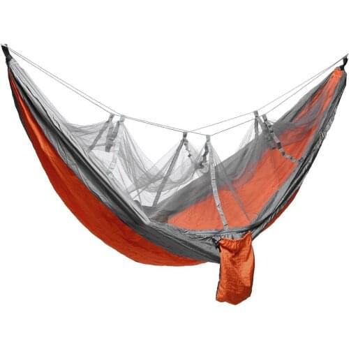 Orange Ultralight Camping Hammock Beach Swing Bed With Mosquito Nets for Outdoors Backpacking Travel