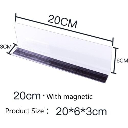 Clear Plastic L Shape Commodities Divider Fixture Shelf Merchandise Guard Strip Accessories Supermarket Display Rack