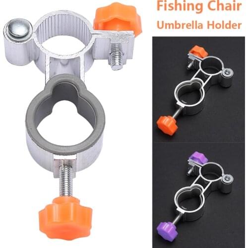 1pc Fishing Chair Adjustable Mount Accessories Umbrella Stand Holder Fixed Clip Bracket Aluminum Alloy 2 Colors