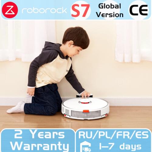 Roborock-S7 Black Robotic Vacuums Cleaners Laser Navigation Home Carpet Sweeper Upg From S5 Max White Sweeping Wet Mopping Robot