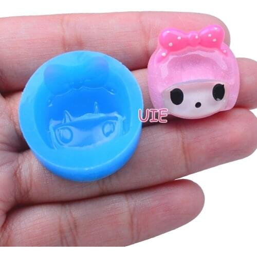 FYL130U 24.5mm x 22.3mm Girl Silicone Mold Fondant Cake Decoration Candy Resin Clay Earrings Necklace Craft Soap Candle