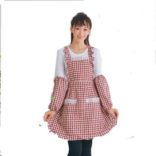 Waterproof Kitchen Aprons for Woman with Pockets Cooking Pink Apron Sleeveless Apron
