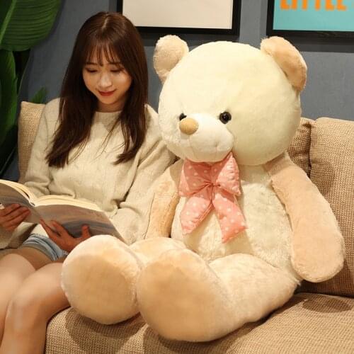 High Quality 3Colors Teddy Bear with Bow-knot Plush Doll Soft Stuffed Animal Bear Plush Toys Girls Valentine Lover Birthday Gift