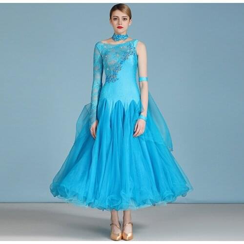 2021 New HB194 Lace PatchworkYarn Puffy Latin Dance Dress Women Performance Modern Dance Dress Latino Dancewear