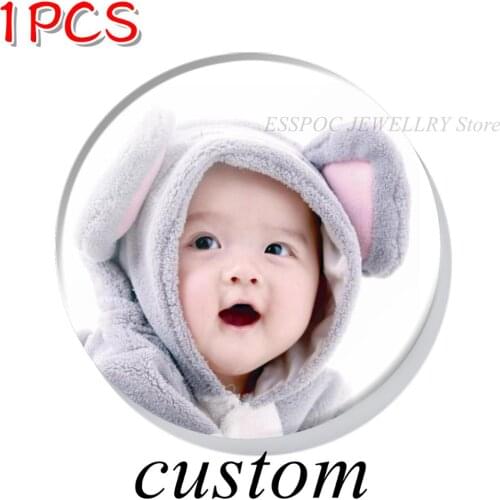 1 PCS 25MM 30MM 50MM Handmade Personalized DIY Custom Round Glass Cabochon Custom Photo Supplies Making Necklace Keychain Gift