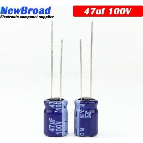 10PCS Original aluminum electrolytic capacitor 47UF 100V 8x11mm plug-in multi specification