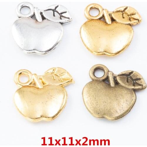 100 pieces of retro metal zinc alloy apple pendant for DIY handmade jewelry necklace making 7888