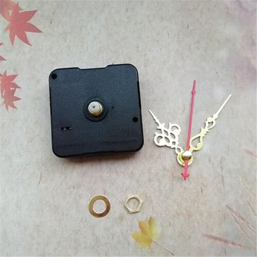 12MM Shaft Sweep Quartz Clock Continuous No Tic Clockwork with Short Gold Hands for CD Clock