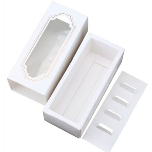 500pcs/lot kawaii macaron boxes with transparent open window packaging box for macaron party favors desserts